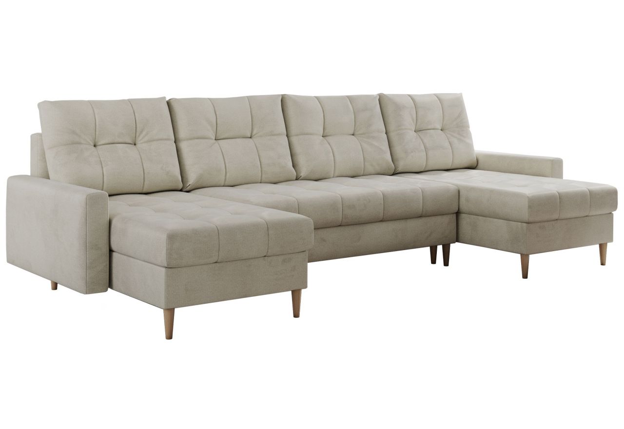 Narożnik ASTRA U - uniwersalny - beżowy, welwet