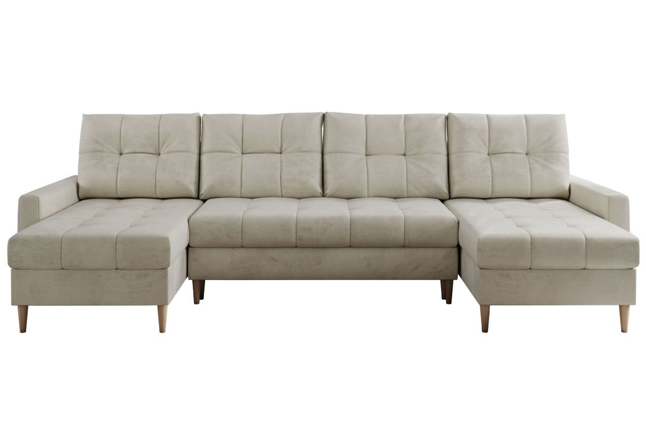 Narożnik ASTRA U - uniwersalny - beżowy, welwet