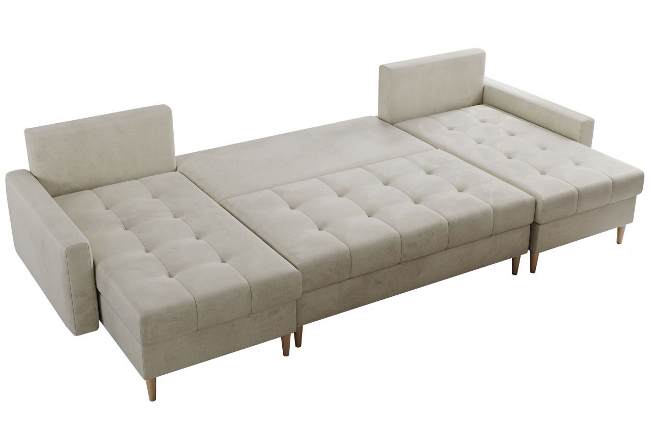 Narożnik ASTRA U - uniwersalny - beżowy, welwet