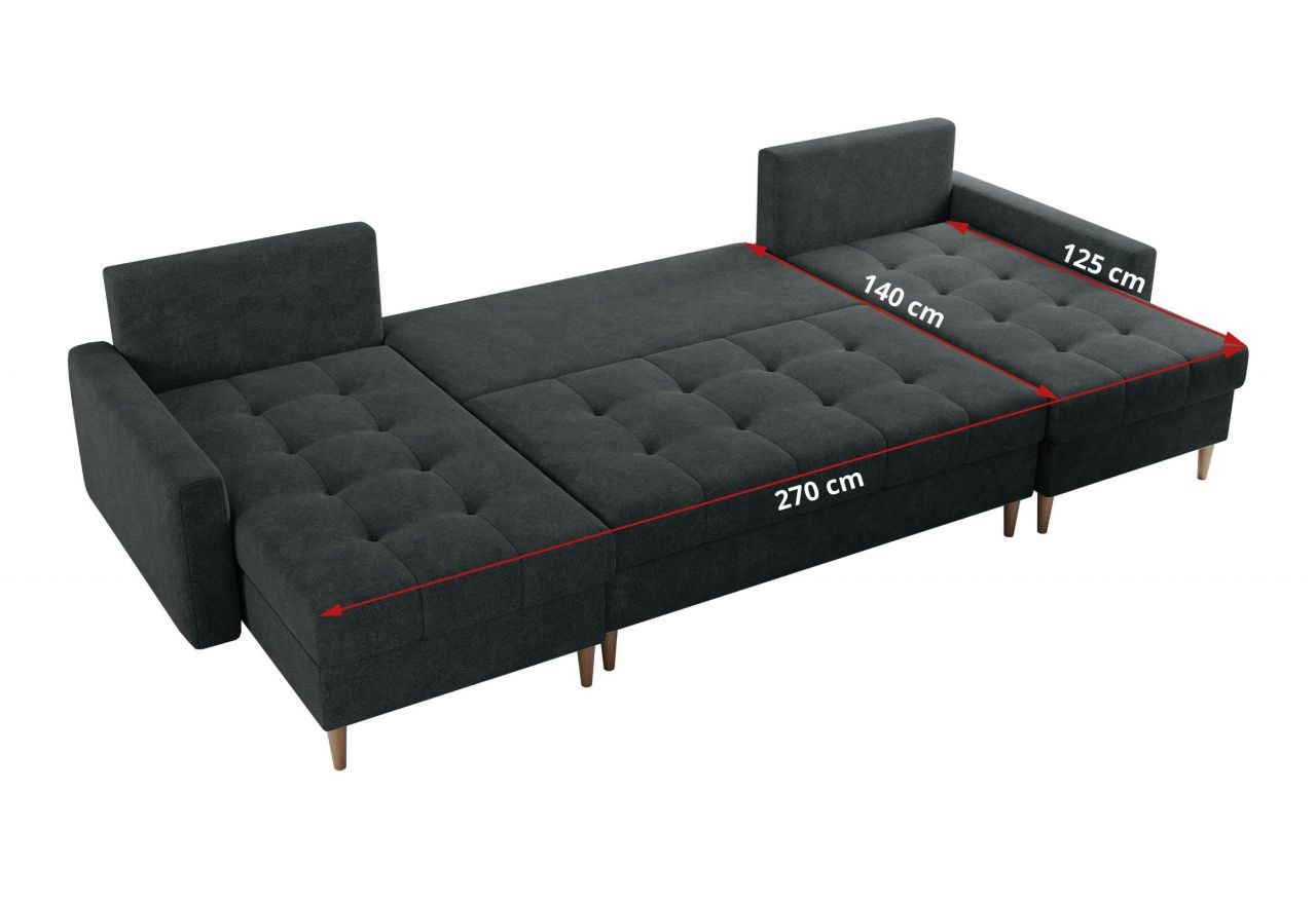 Narożnik ASTRA U - uniwersalny - ciemnoszary, struktura