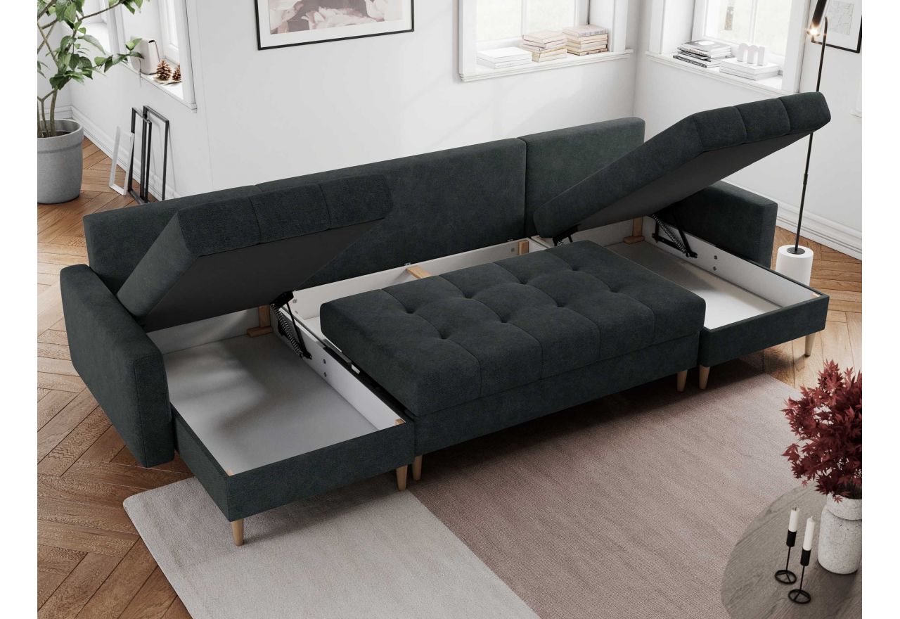 Narożnik ASTRA U - uniwersalny - ciemnoszary, struktura