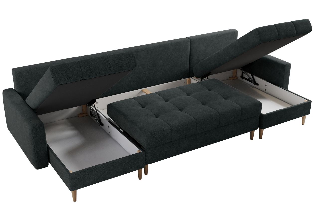 Narożnik ASTRA U - uniwersalny - ciemnoszary, struktura