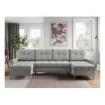 Narożnik ASTRA U - uniwersalny - jasnoszary, struktura