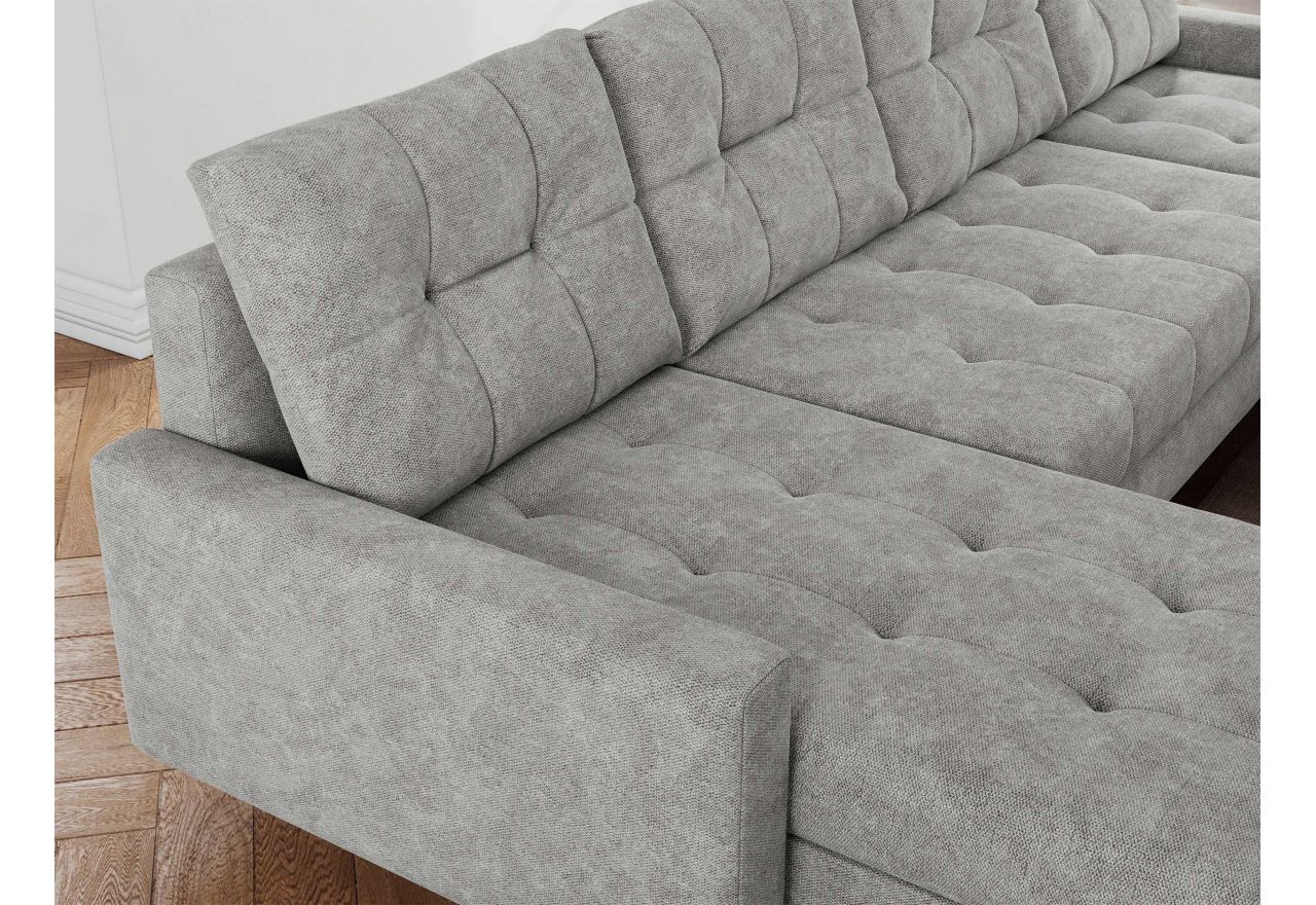 Narożnik ASTRA U - uniwersalny - jasnoszary, struktura