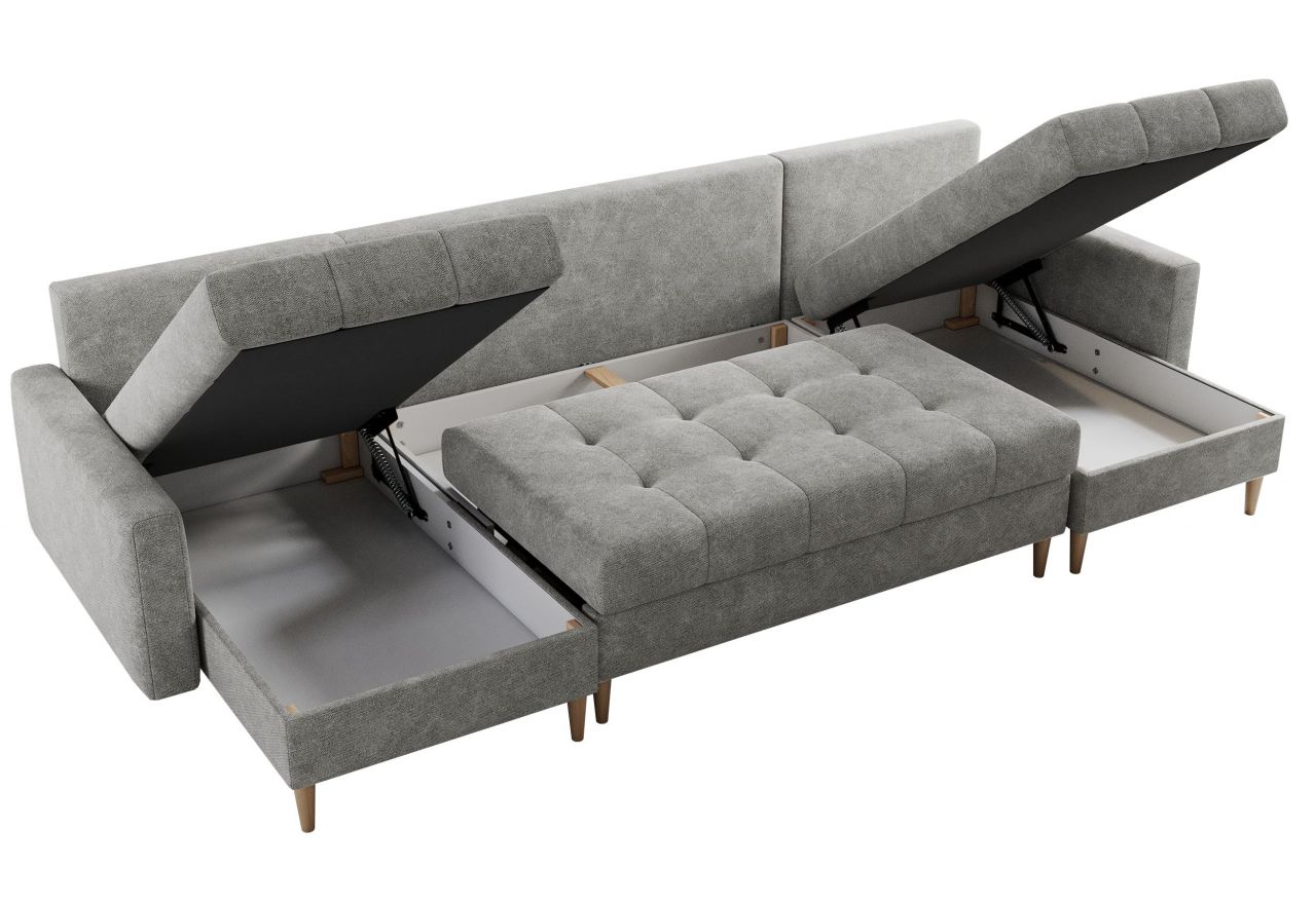 Narożnik ASTRA U - uniwersalny - jasnoszary, struktura