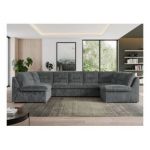 Narożnik MORBIDO U - uniwersalny - szary, sztruks