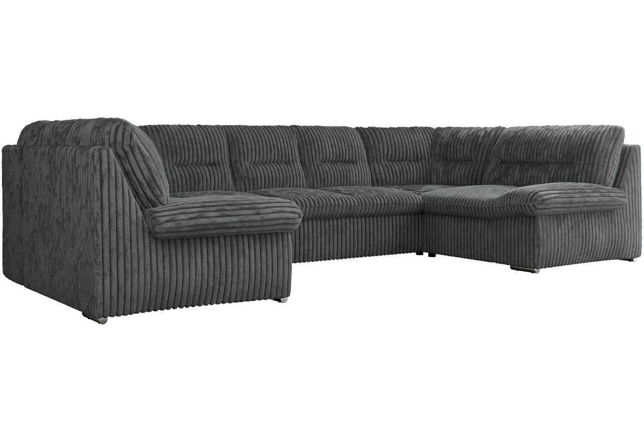 Narożnik MORBIDO U - uniwersalny - szary, sztruks