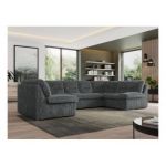 Narożnik MORBIDO U - uniwersalny - szary, sztruks