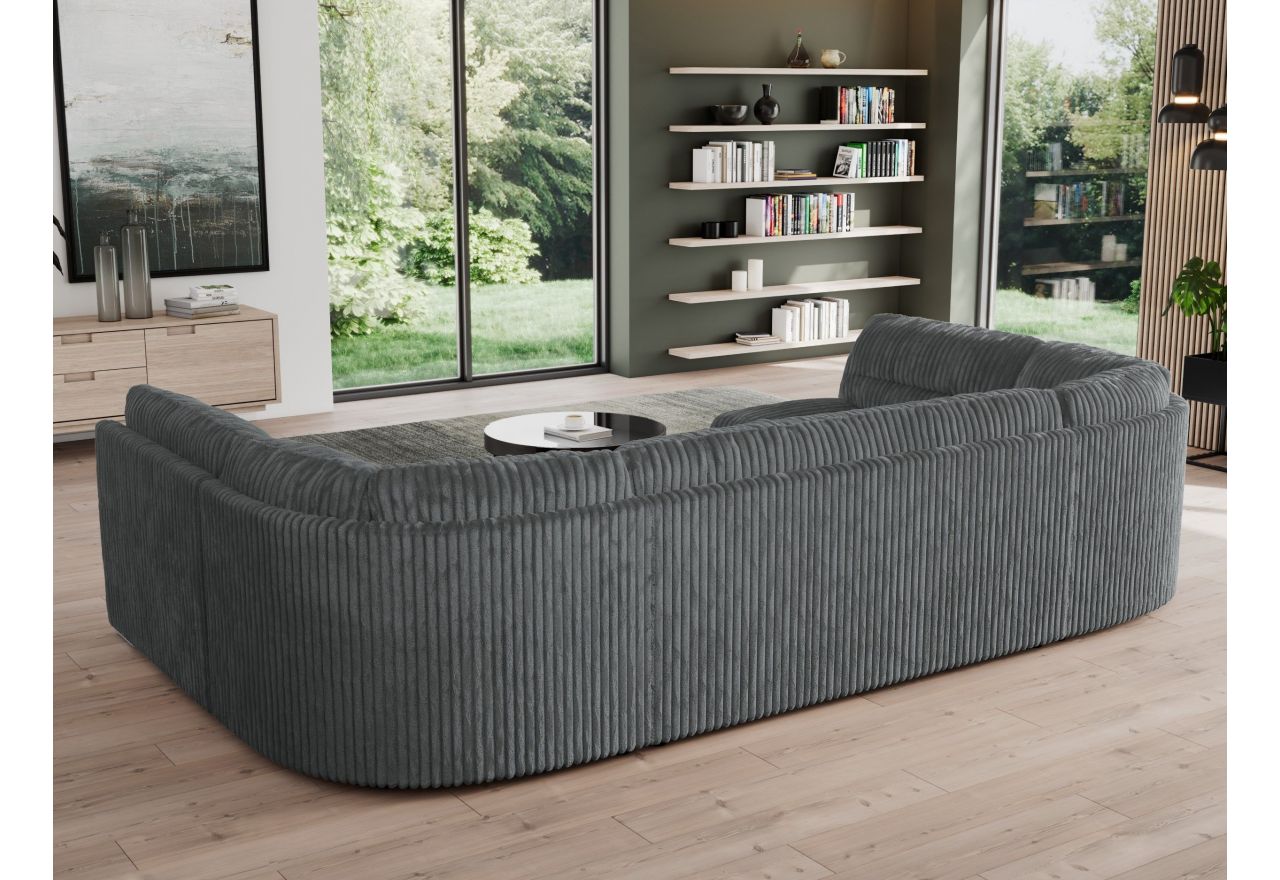 Narożnik MORBIDO U - uniwersalny - szary, sztruks