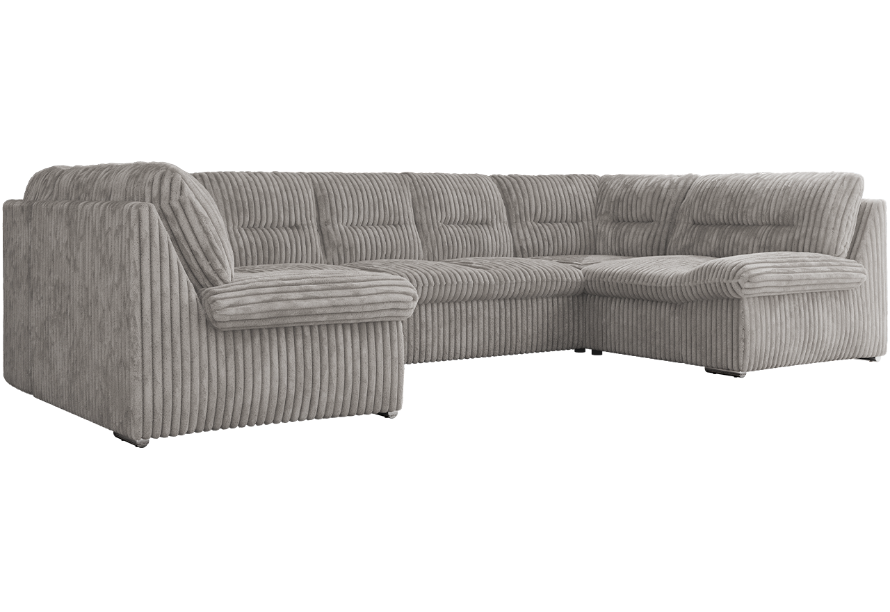 Narożnik MORBIDO U - uniwersalny - jasnoszary, sztruks