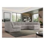 Narożnik MORBIDO U - uniwersalny - jasnoszary, sztruks