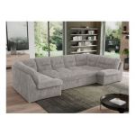 Narożnik MORBIDO U - uniwersalny - jasnoszary, sztruks