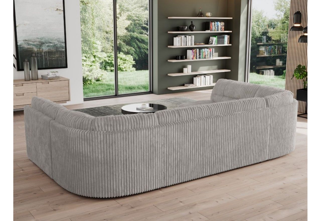 Narożnik MORBIDO U - uniwersalny - jasnoszary, sztruks