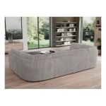 Narożnik MORBIDO U - uniwersalny - jasnoszary, sztruks