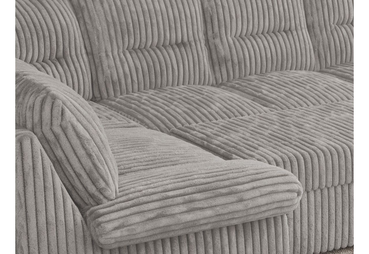 Narożnik MORBIDO U - uniwersalny - jasnoszary, sztruks