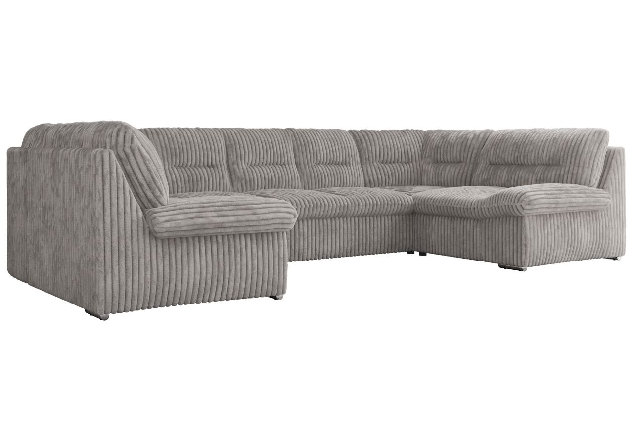 Narożnik MORBIDO U - uniwersalny - jasnoszary, sztruks