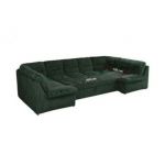 Narożnik MORBIDO U - uniwersalny - ciemnozielony, sztruks