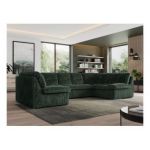 Narożnik MORBIDO U - uniwersalny - ciemnozielony, sztruks