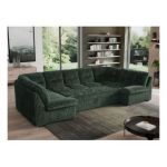 Narożnik MORBIDO U - uniwersalny - ciemnozielony, sztruks