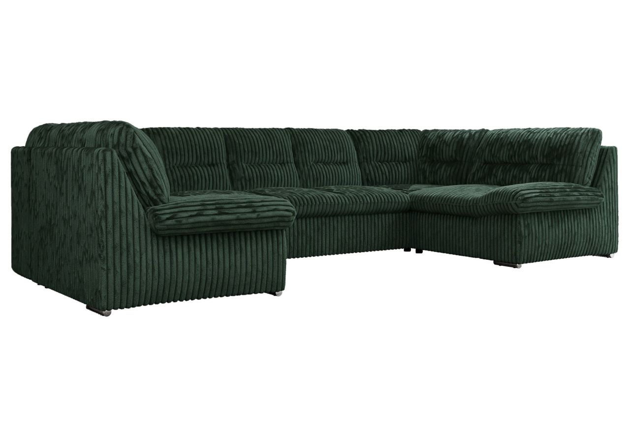 Narożnik MORBIDO U - uniwersalny - ciemnozielony, sztruks