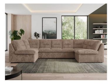 Narożnik MORBIDO U - uniwersalny - brązowy, sztruks