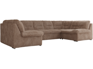 Narożnik MORBIDO U - uniwersalny - brązowy, sztruks