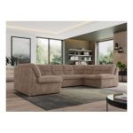 Narożnik MORBIDO U - uniwersalny - brązowy, sztruks