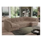 Narożnik MORBIDO U - uniwersalny - brązowy, sztruks