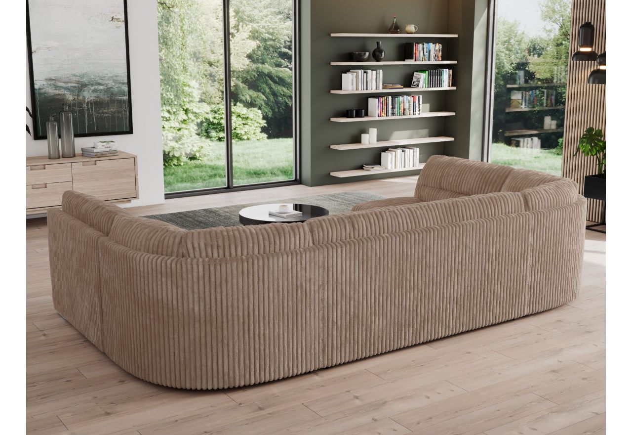 Narożnik MORBIDO U - uniwersalny - brązowy, sztruks