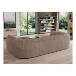 Narożnik MORBIDO U - uniwersalny - brązowy, sztruks