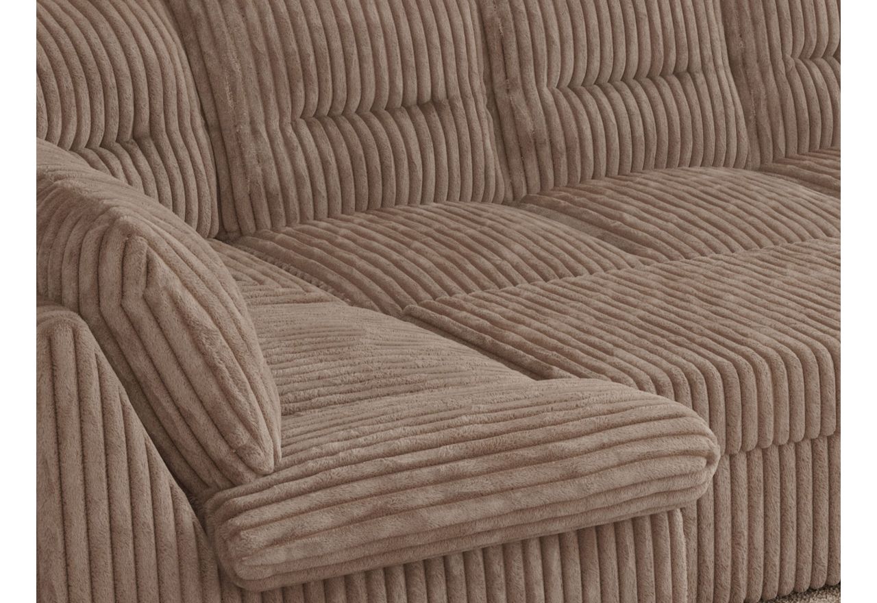 Narożnik MORBIDO U - uniwersalny - brązowy, sztruks