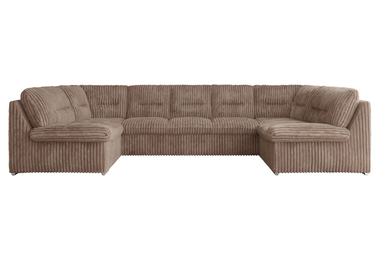 Narożnik MORBIDO U - uniwersalny - brązowy, sztruks