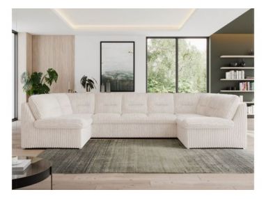 Narożnik MORBIDO U - uniwersalny - beżowy, sztruks