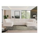 Narożnik MORBIDO U - uniwersalny - beżowy, sztruks