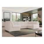 Narożnik MORBIDO U - uniwersalny - beżowy, sztruks