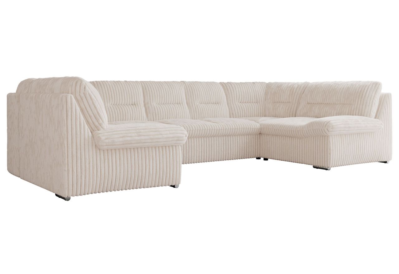 Narożnik MORBIDO U - uniwersalny - beżowy, sztruks