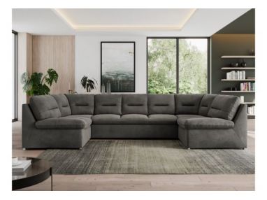 Narożnik MORBIDO U - uniwersalny - ciemnoszary, welwet