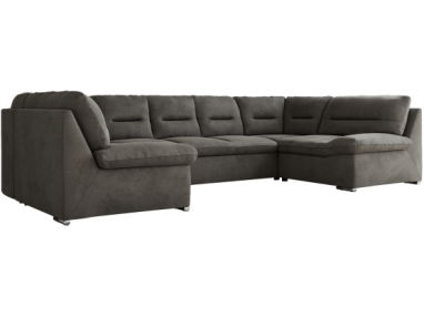 Narożnik MORBIDO U - uniwersalny - ciemnoszary, welwet