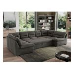 Narożnik MORBIDO U - uniwersalny - ciemnoszary, welwet