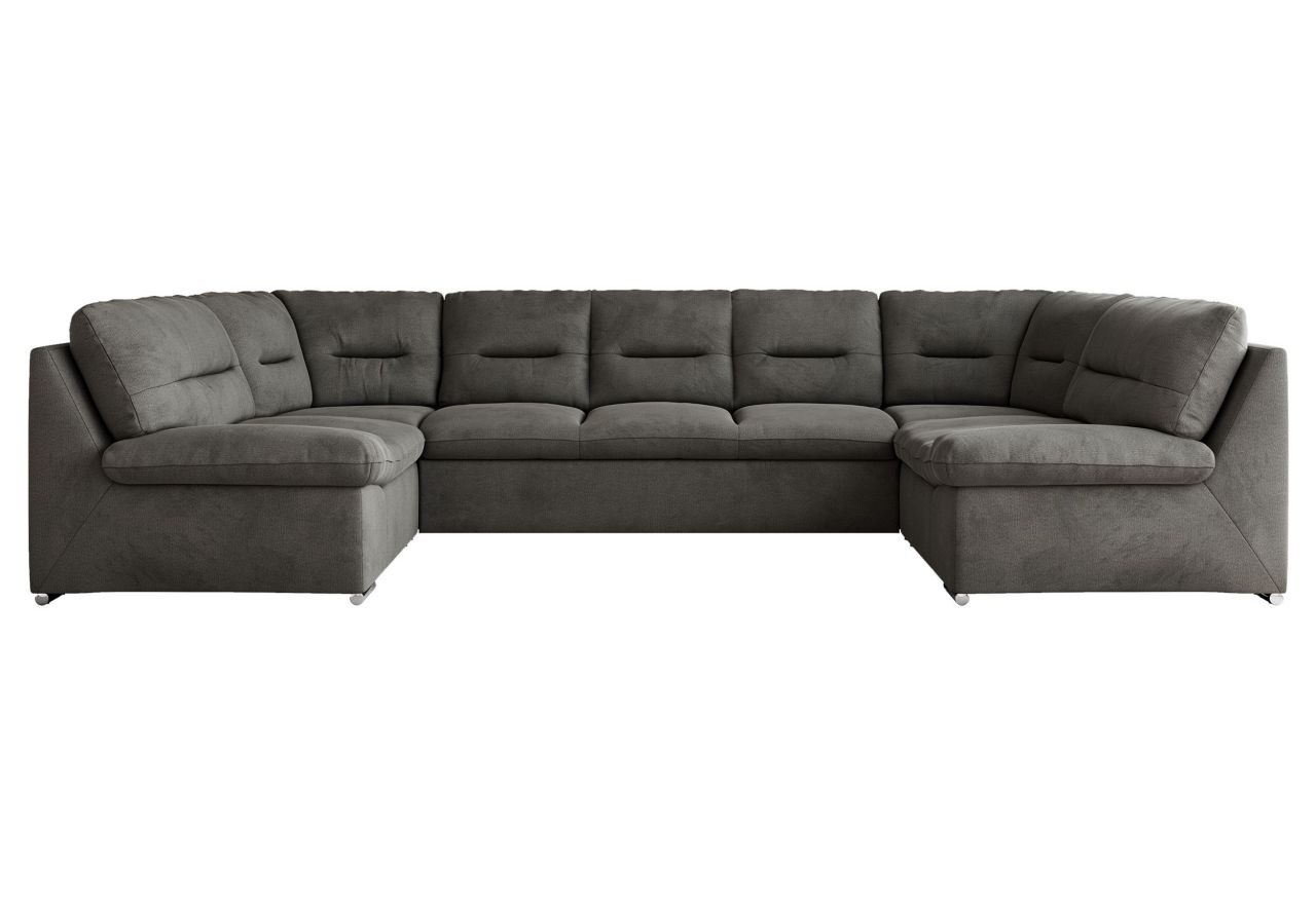 Narożnik MORBIDO U - uniwersalny - ciemnoszary, welwet