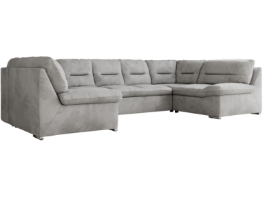 Narożnik MORBIDO U - uniwersalny - jasnoszary, welwet