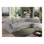 Narożnik MORBIDO U - uniwersalny - jasnoszary, welwet