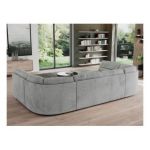 Narożnik MORBIDO U - uniwersalny - jasnoszary, welwet