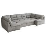 Narożnik MORBIDO U - uniwersalny - jasnoszary, welwet