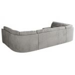 Narożnik MORBIDO U - uniwersalny - jasnoszary, welwet