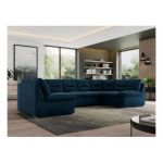 Narożnik MORBIDO U - uniwersalny - ciemnoniebieski, welwet