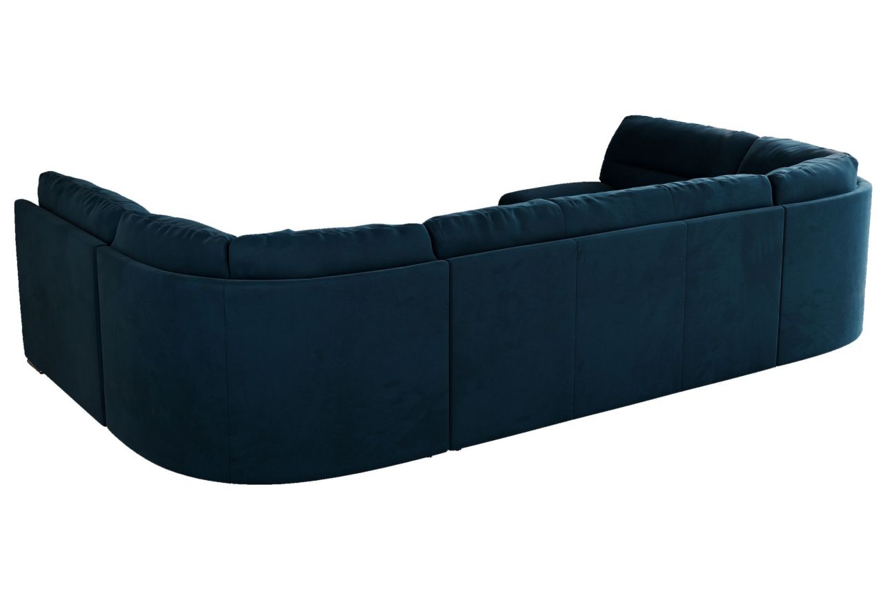 Narożnik MORBIDO U - uniwersalny - ciemnoniebieski, welwet