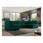 Narożnik MORBIDO U - uniwersalny - ciemnozielony, welwet