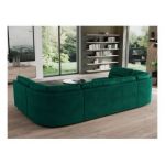Narożnik MORBIDO U - uniwersalny - ciemnozielony, welwet