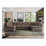 Narożnik MORBIDO U - uniwersalny - brązowy, welwet